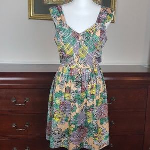 Bar III Pixelated Floral Tie Back Sundress XL